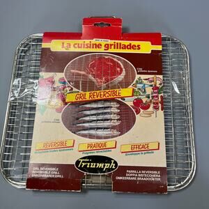Vintage Triumph Reversible Grill Basket BBQ Fish Meat Retractable FRANCE NEW NOS